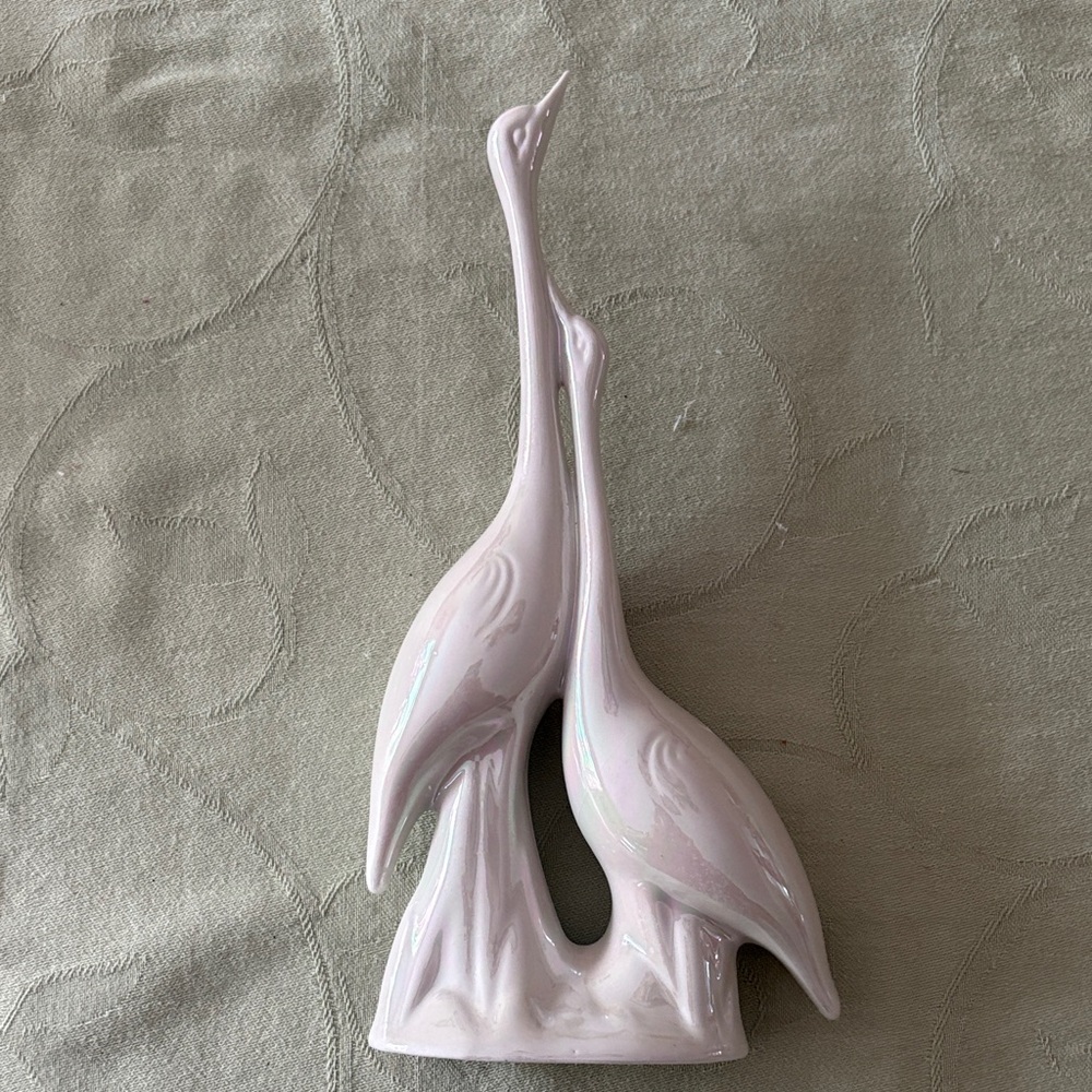 Graceful Capodimonte Crane Sculpture